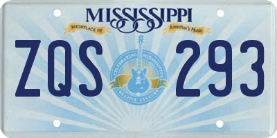 MS license plate ZQS293