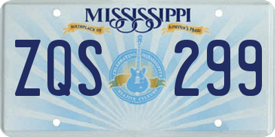 MS license plate ZQS299