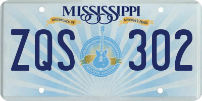 MS license plate ZQS302