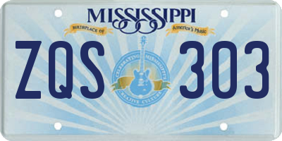 MS license plate ZQS303