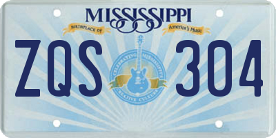 MS license plate ZQS304