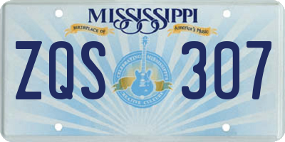 MS license plate ZQS307