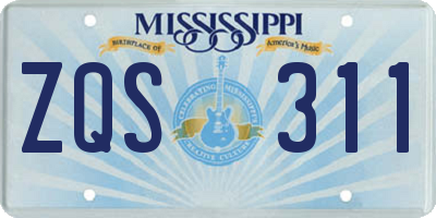 MS license plate ZQS311