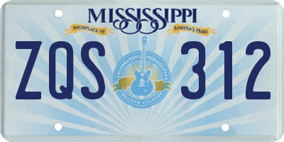 MS license plate ZQS312