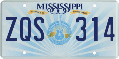 MS license plate ZQS314