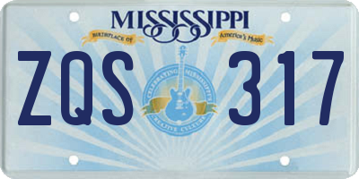 MS license plate ZQS317