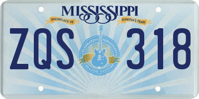 MS license plate ZQS318