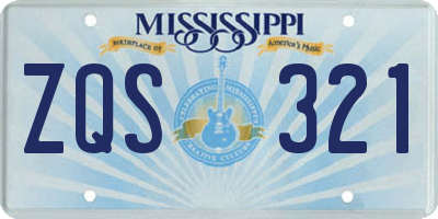 MS license plate ZQS321