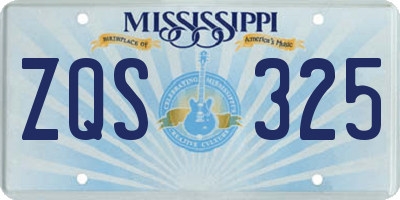 MS license plate ZQS325
