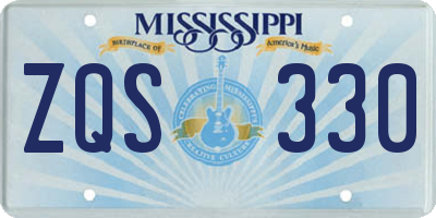 MS license plate ZQS330