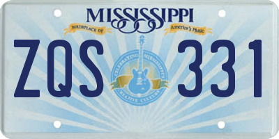MS license plate ZQS331