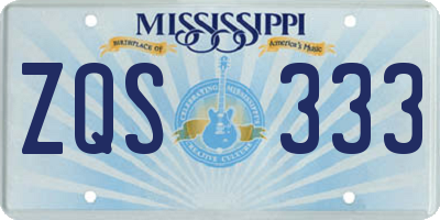 MS license plate ZQS333