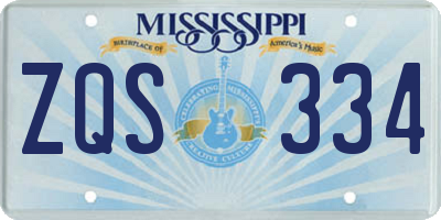 MS license plate ZQS334