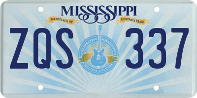 MS license plate ZQS337