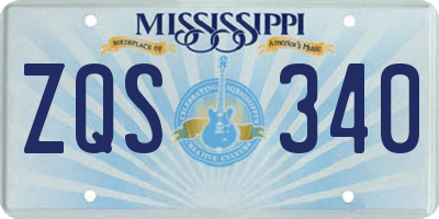 MS license plate ZQS340
