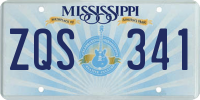 MS license plate ZQS341