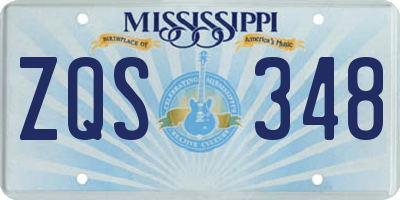 MS license plate ZQS348