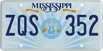MS license plate ZQS352