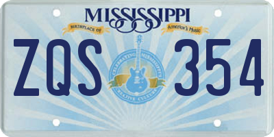 MS license plate ZQS354