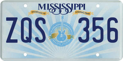 MS license plate ZQS356