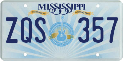 MS license plate ZQS357