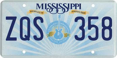 MS license plate ZQS358