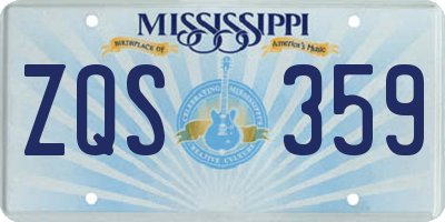 MS license plate ZQS359