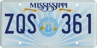 MS license plate ZQS361