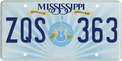 MS license plate ZQS363