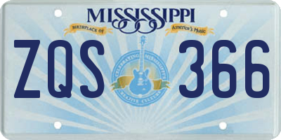 MS license plate ZQS366