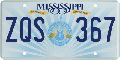 MS license plate ZQS367