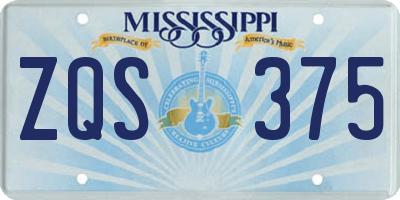 MS license plate ZQS375