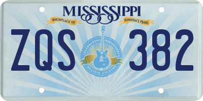 MS license plate ZQS382