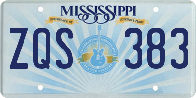 MS license plate ZQS383