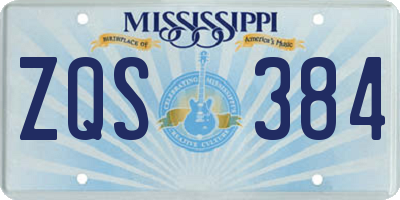 MS license plate ZQS384