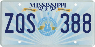 MS license plate ZQS388