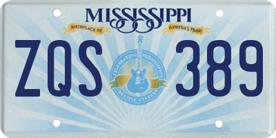 MS license plate ZQS389