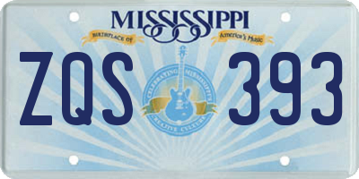 MS license plate ZQS393