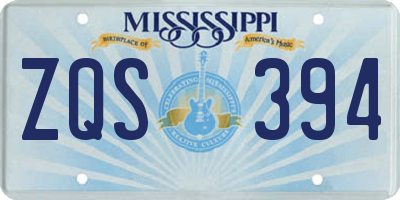MS license plate ZQS394