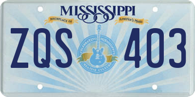 MS license plate ZQS403