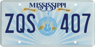 MS license plate ZQS407