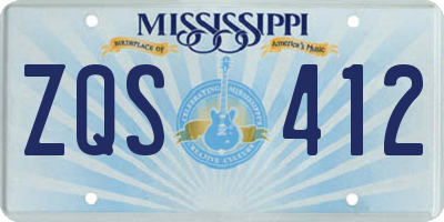 MS license plate ZQS412