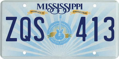 MS license plate ZQS413