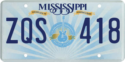 MS license plate ZQS418