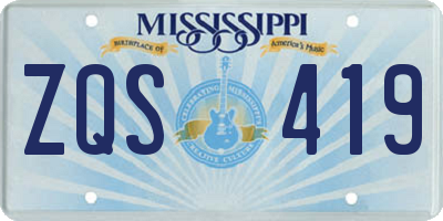MS license plate ZQS419