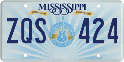 MS license plate ZQS424