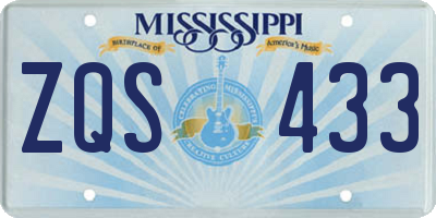 MS license plate ZQS433