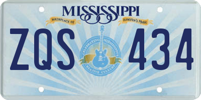 MS license plate ZQS434
