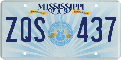 MS license plate ZQS437
