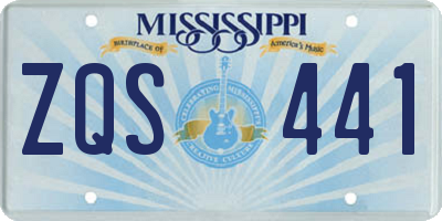 MS license plate ZQS441